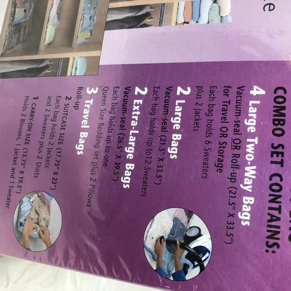 Storage Bags 11 Combo Set Vacuum Seal and Roll up - Picture 3 of 3